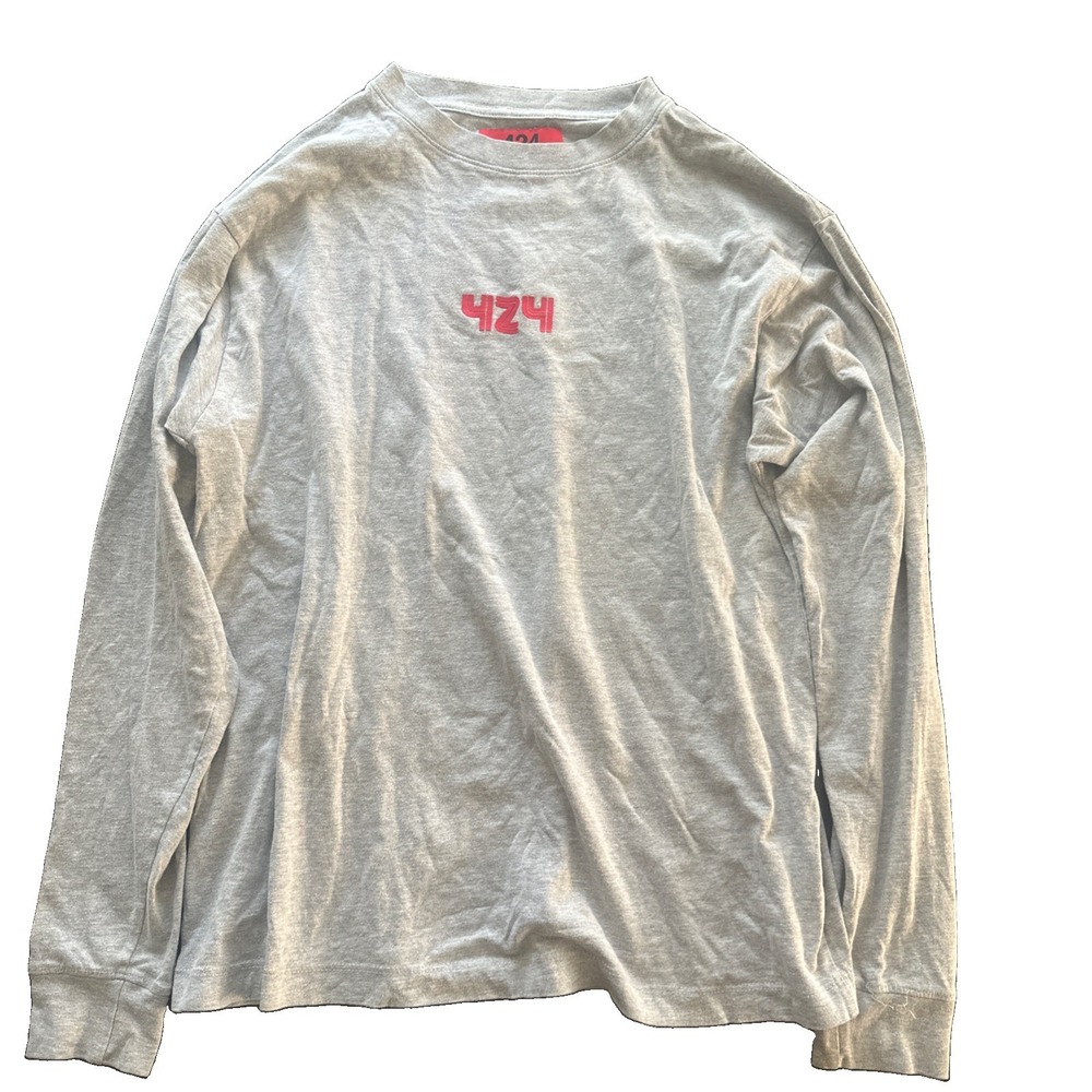 Rare 424 Long Sleeve Death Star Gray T Shirt Size Small Made In Los Angeles